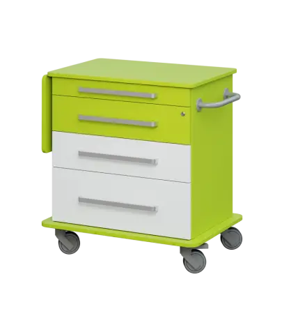 DEXTER 01 vozík asistenční, korpus jarní zeleň, čílka 2 horní jarní zeleň, 2 bílá